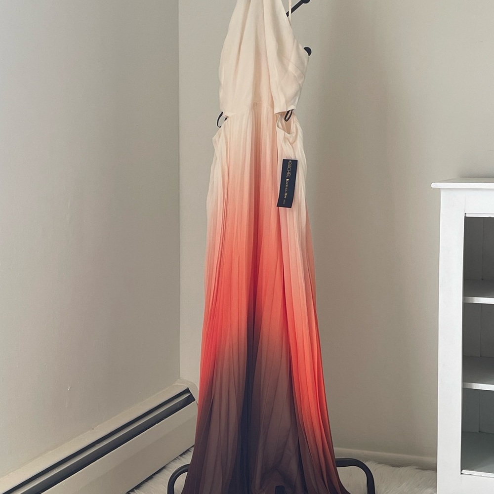 Elegant Cream and Pink Halter Maxi Dress for Prom